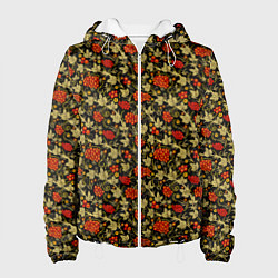 Женская куртка Хохлома - красные ягоды