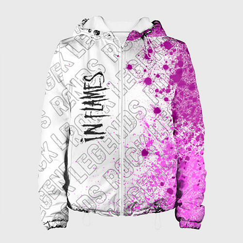 Женская куртка In Flames rock legends: по-вертикали / 3D-Белый – фото 1