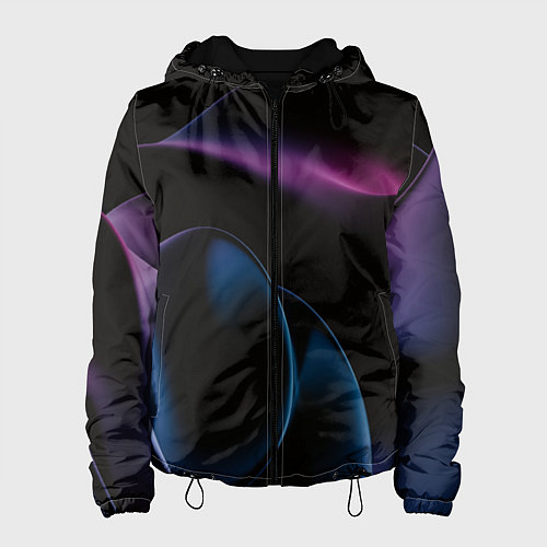 Женская куртка Абстрактные фиолетовые волны / 3D-Черный – фото 1