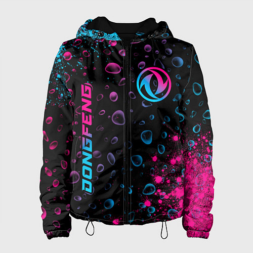 Женская куртка Dongfeng - neon gradient: надпись, символ / 3D-Черный – фото 1
