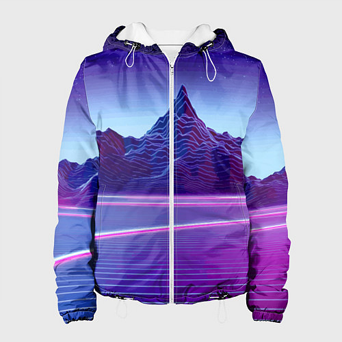 Женская куртка Neon mountains - Vaporwave / 3D-Белый – фото 1