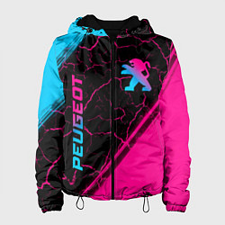 Женская куртка Peugeot - neon gradient: надпись, символ