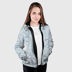 Куртка с капюшоном женская Полёт птиц ласточек, цвет: 3D-черный — фото 2