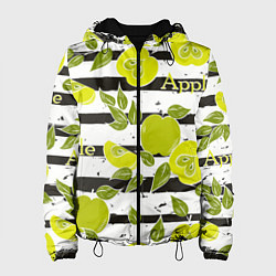 Женская куртка Яблоки на чёрно-белом фоне