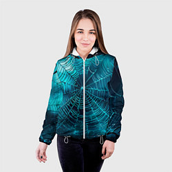 Куртка с капюшоном женская Halloween паутина, цвет: 3D-белый — фото 2