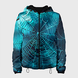 Куртка с капюшоном женская Halloween паутина, цвет: 3D-черный