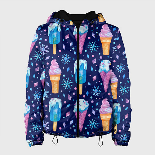 Женская куртка Новогоднее мороженое / 3D-Черный – фото 1