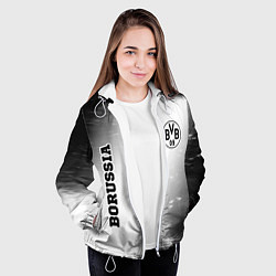 Куртка с капюшоном женская Borussia sport на светлом фоне: надпись, символ, цвет: 3D-белый — фото 2