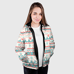 Куртка с капюшоном женская Новогодний свитер, но без оленей, цвет: 3D-черный — фото 2