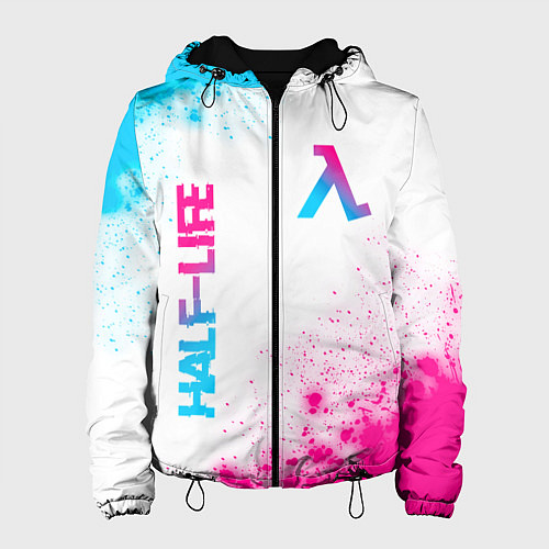 Женская куртка Half-Life neon gradient style: надпись, символ / 3D-Черный – фото 1