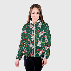 Куртка с капюшоном женская Merry Christmas Rabbit 2023, цвет: 3D-белый — фото 2