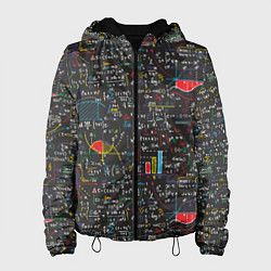 Куртка с капюшоном женская Шпаргалка по математике с формулами, цвет: 3D-черный