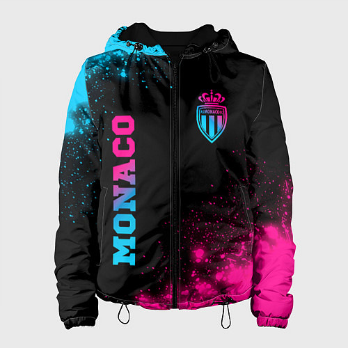 Женская куртка Monaco - neon gradient: надпись, символ / 3D-Черный – фото 1