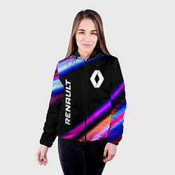 Куртка с капюшоном женская Renault speed lights, цвет: 3D-черный — фото 2