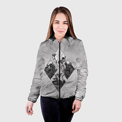 Куртка с капюшоном женская Грибочки, цвет: 3D-черный — фото 2