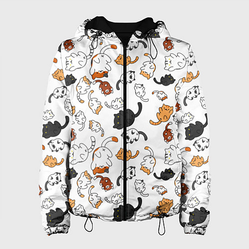 Женская куртка Вечеринка кошек / 3D-Черный – фото 1