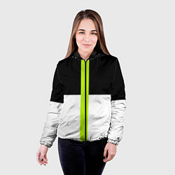 Куртка с капюшоном женская Геометрия Инь-Янь, цвет: 3D-черный — фото 2