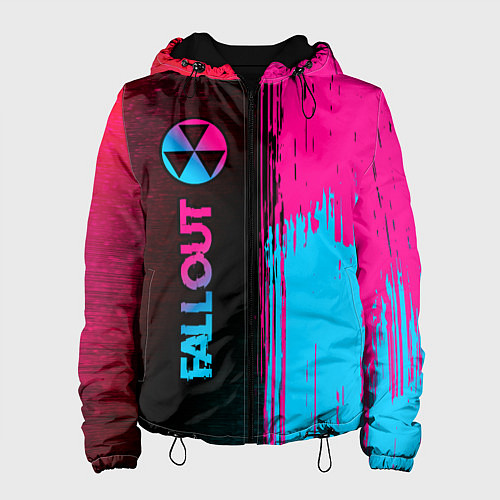 Женская куртка Fallout - neon gradient: по-вертикали / 3D-Черный – фото 1