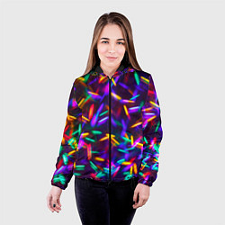 Куртка с капюшоном женская Цветомузыка, цвет: 3D-черный — фото 2