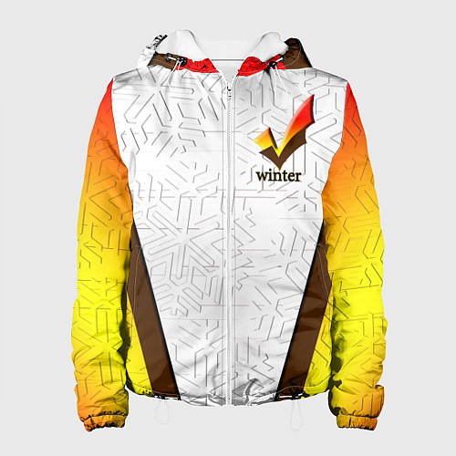 Женская куртка Оранжевая зима winter / 3D-Белый – фото 1