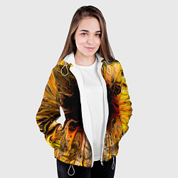 Куртка с капюшоном женская Жёлтые текущие краски, цвет: 3D-белый — фото 2