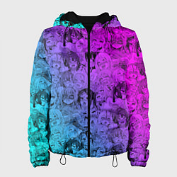 Женская куртка Ахегао девушки градиент