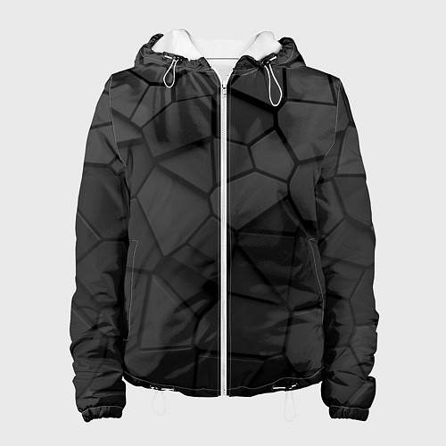 Женская куртка Черные стальные плиты / 3D-Белый – фото 1