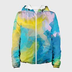 Куртка с капюшоном женская Blue abstraction, цвет: 3D-белый