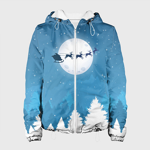 Женская куртка Новогодняя сказка дед мороз / 3D-Белый – фото 1