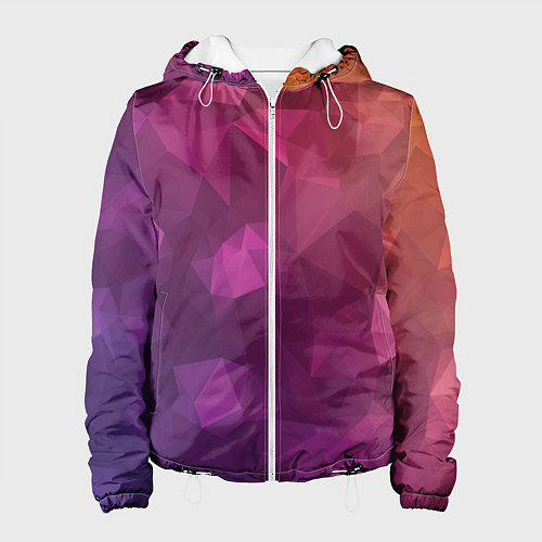 Женская куртка Разноцветные полигоны / 3D-Белый – фото 1