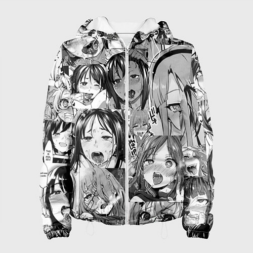 Женская куртка Ахегао паттерн / 3D-Белый – фото 1