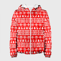 Куртка с капюшоном женская New Years winter pattern, цвет: 3D-белый