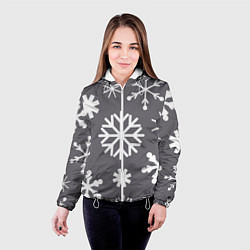 Куртка с капюшоном женская Snow in grey, цвет: 3D-белый — фото 2