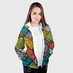 Куртка с капюшоном женская Patterned mosaic, цвет: 3D-белый — фото 2