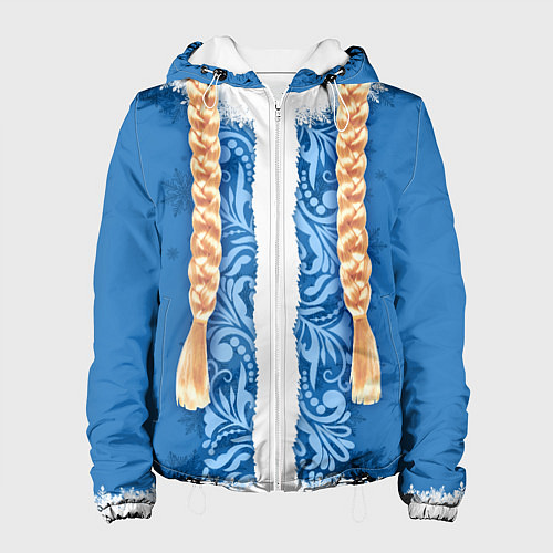 Женская куртка Снегурка с косами / 3D-Белый – фото 1