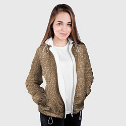 Куртка с капюшоном женская Текстура шкуры пятнистого оленя, цвет: 3D-белый — фото 2