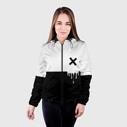 Куртка с капюшоном женская Черно-белый X, цвет: 3D-черный — фото 2