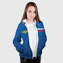 Куртка с капюшоном женская Эмблема МВД, цвет: 3D-белый — фото 2