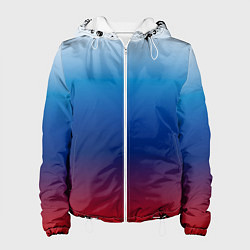 Куртка с капюшоном женская Триколор Росии - градиент, цвет: 3D-белый
