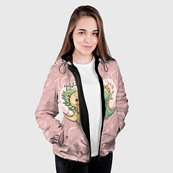 Куртка с капюшоном женская Миссис и Мистр Влюбленные динозавры, цвет: 3D-черный — фото 2