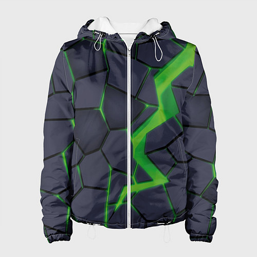 Женская куртка Зелёный неон / 3D-Белый – фото 1