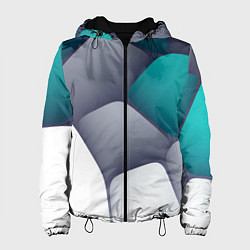 Женская куртка Серо-бело-синий каменный паттерн