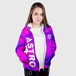 Куртка с капюшоном женская Astro neon grunge, цвет: 3D-белый — фото 2