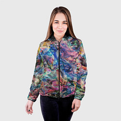 Куртка с капюшоном женская Слияние красок, цвет: 3D-черный — фото 2