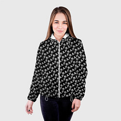 Куртка с капюшоном женская B A P black n white pattern, цвет: 3D-белый — фото 2