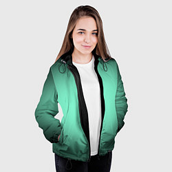 Куртка с капюшоном женская Аквамариновый градиент, цвет: 3D-черный — фото 2