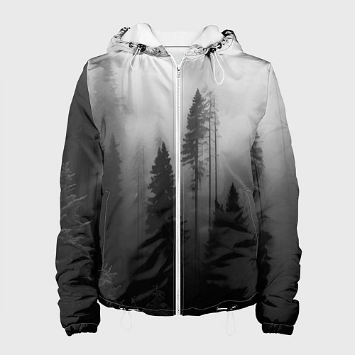 Женская куртка Красивый лес и туман / 3D-Белый – фото 1