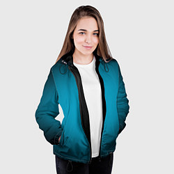 Куртка с капюшоном женская Изумрудный градиент, цвет: 3D-черный — фото 2
