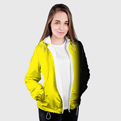 Куртка с капюшоном женская И черный и желтый, цвет: 3D-белый — фото 2