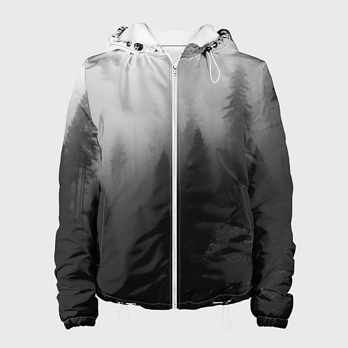 Женская куртка Красивый туманный лес / 3D-Белый – фото 1